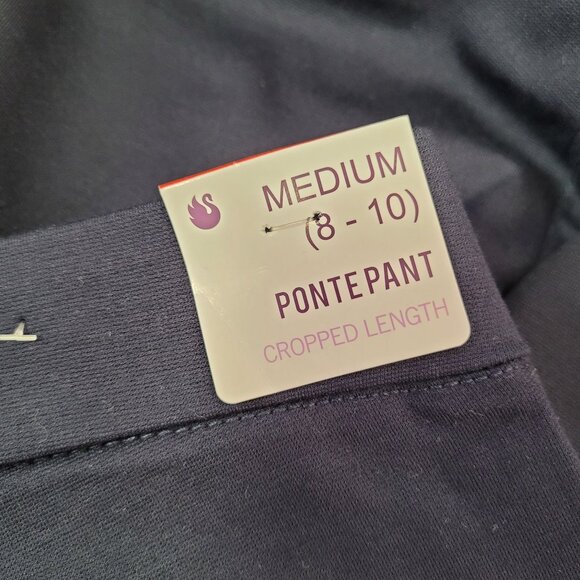 Gloria Vanderbilt Women Navy Cropped Ponte Pants With Tummy Control Panel Medium - Picture 4 of 10